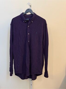 Ralph Lauren Men's Deep Purple Button-Down Shirt